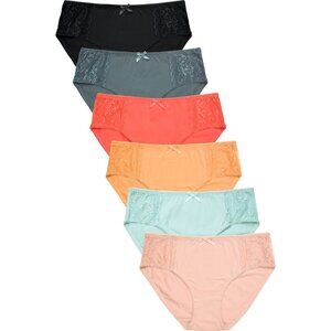 PACK OF 6 Women's Mamia Cotton Blend Solid Bikini Panty (LP1563CK)